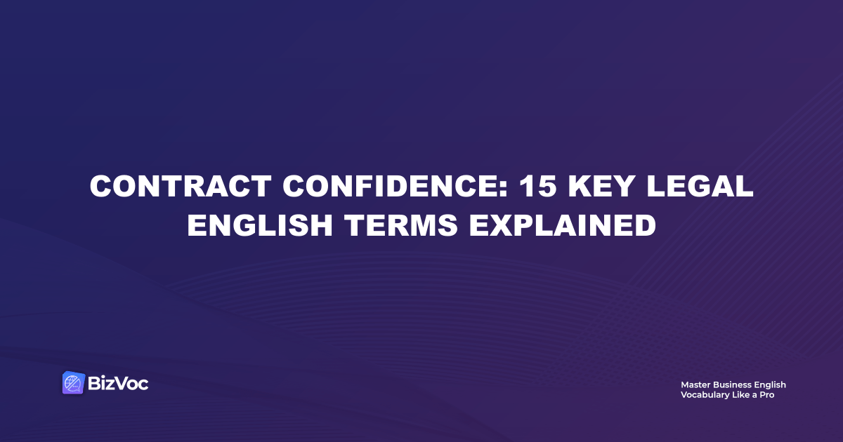 Contract Confidence: 15 Key Legal English Terms Explained
