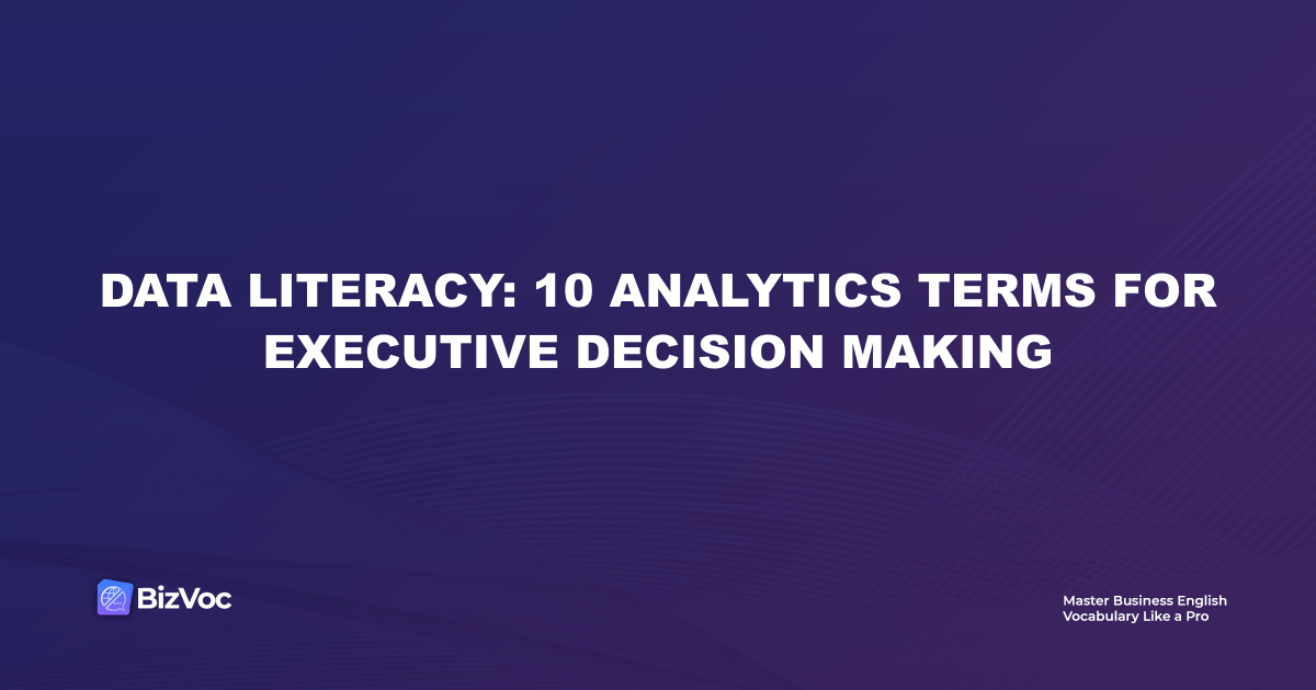 data analytics executive vocabulary