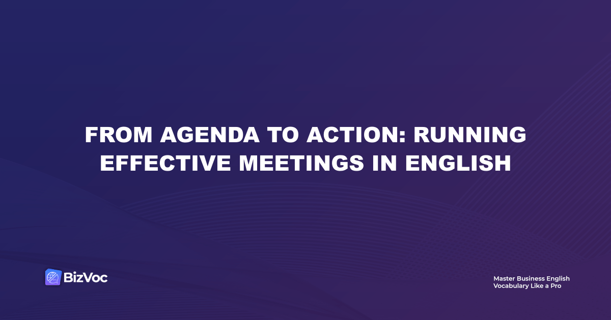 running effective meetings english